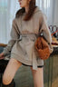 Women’s Loose Fit Hooded Hoodie Gray (plus velvet) / S
