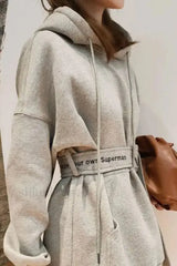 Women’s Loose Fit Hooded Hoodie Grey / S
