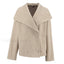 Women’s Wide Lapel Faux wool Blend Coat Overcoats Khaki / S