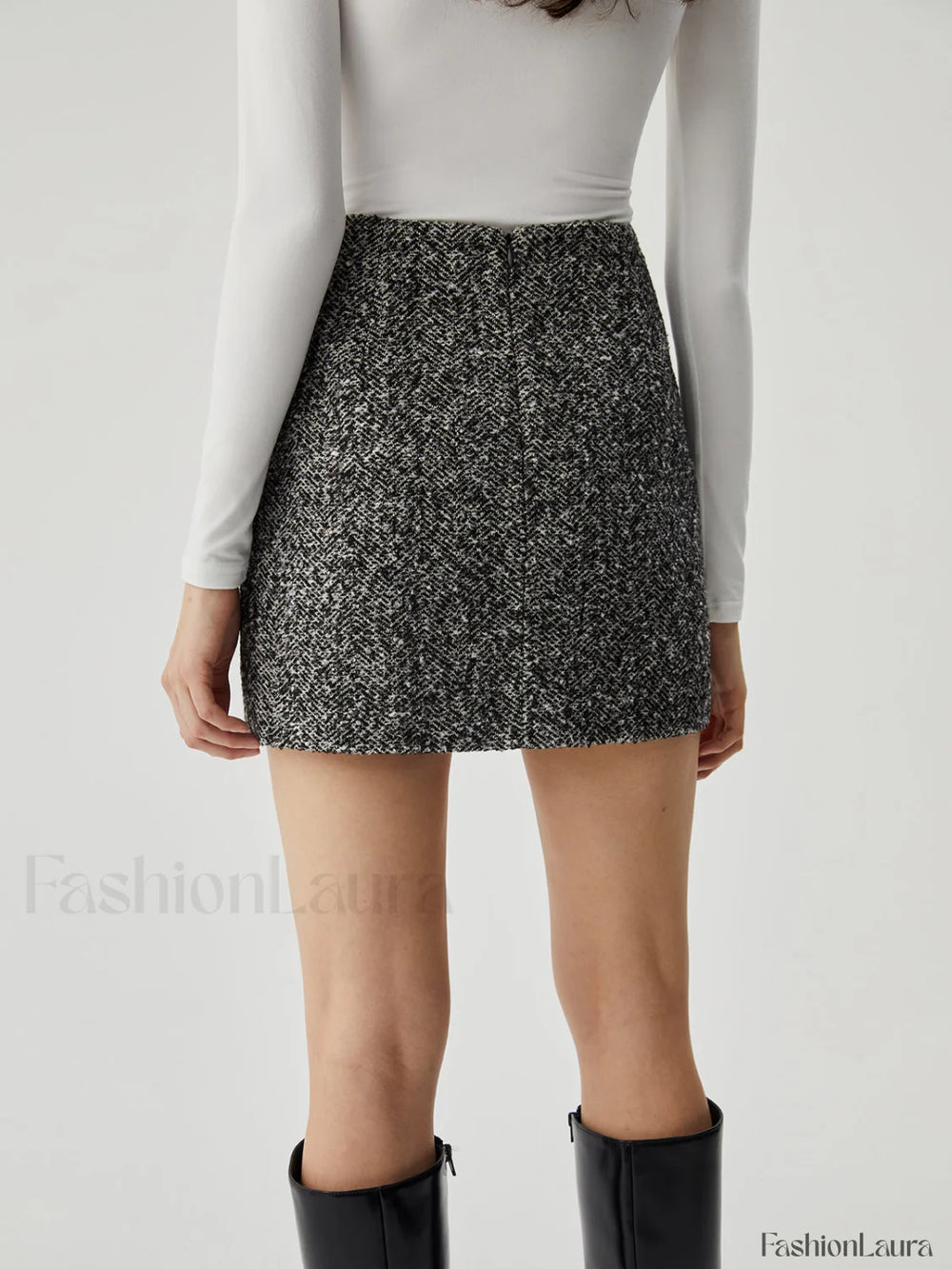 Wool blend Zip Graceful Mini Skirt Skirts