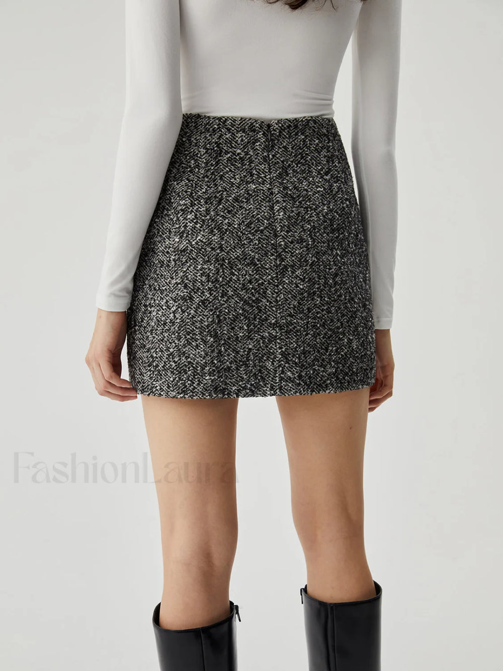 Wool blend Zip Graceful Mini Skirt Skirts