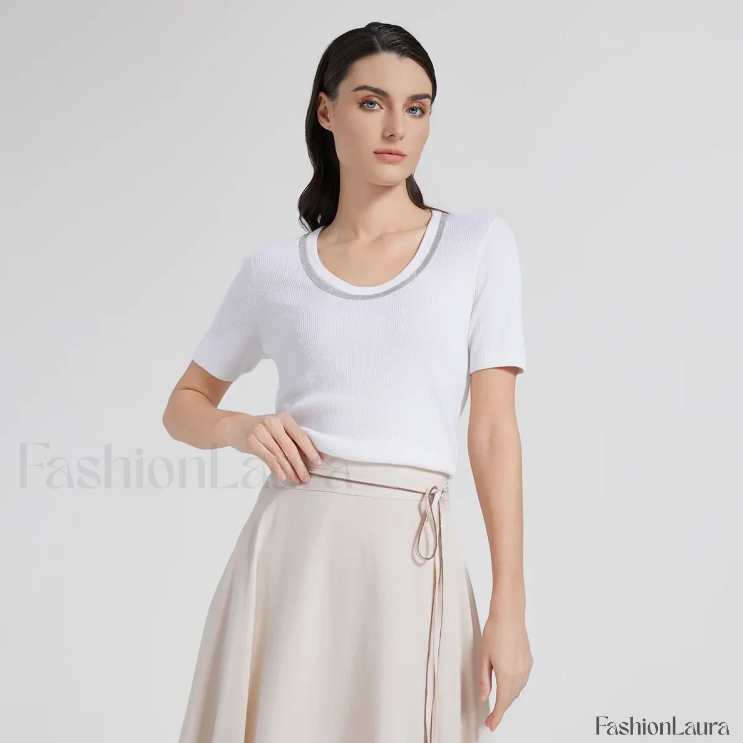 Wool Silk Vest Summer Casual T Shirt