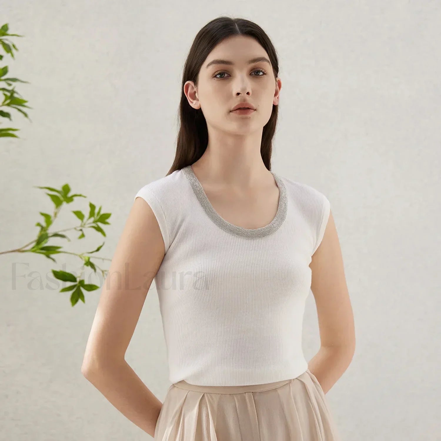 Wool Silk Vest Summer Cool T Shirt White / S Main image