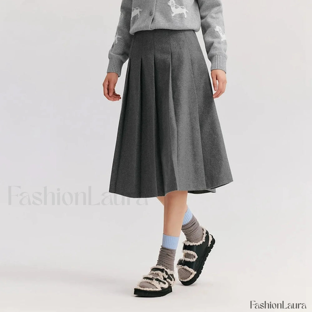 Woolen A line Versatile Skirt