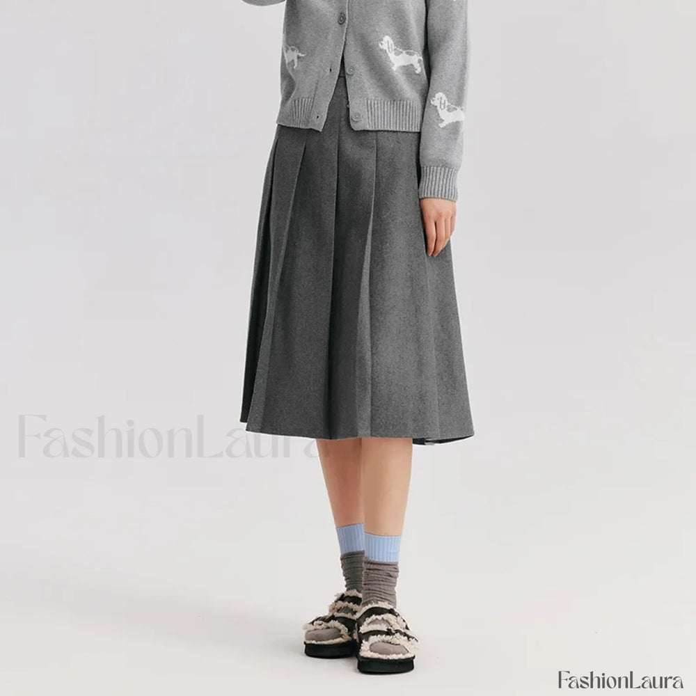 Woolen A line Versatile Skirt