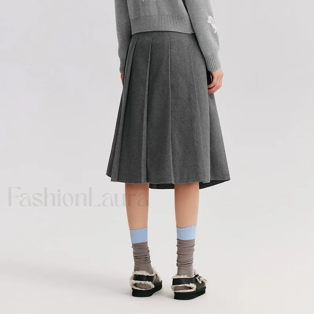 Woolen A line Versatile Skirt