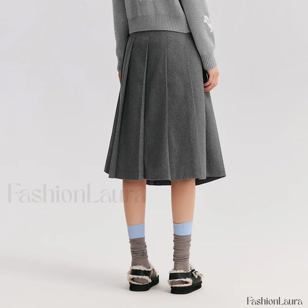 Woolen A line Versatile Skirt