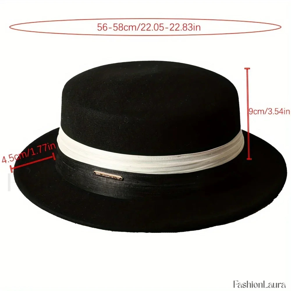 Woolen Top French Ladies Retro Big Brimmed English Style Hat