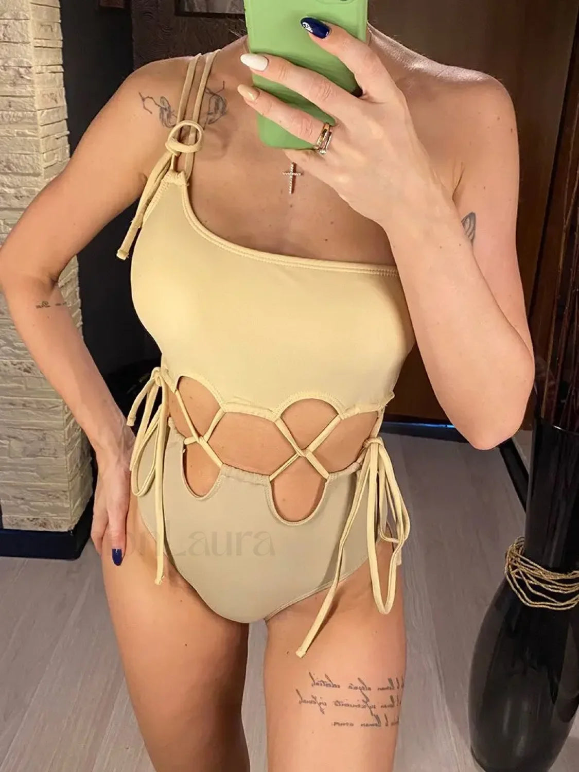 Wrap Around One Shoulder One Piece Secondary image