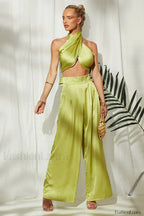Wrap Me Up Charming Satin Pants Set