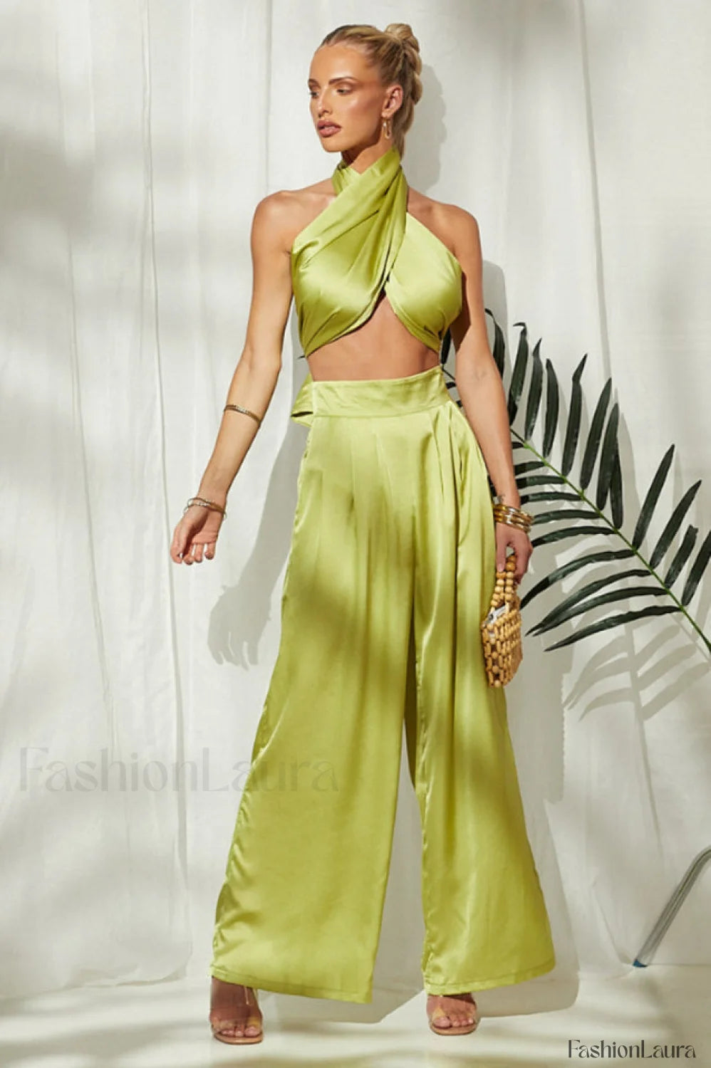 Wrap Me Up Charming Satin Pants Set