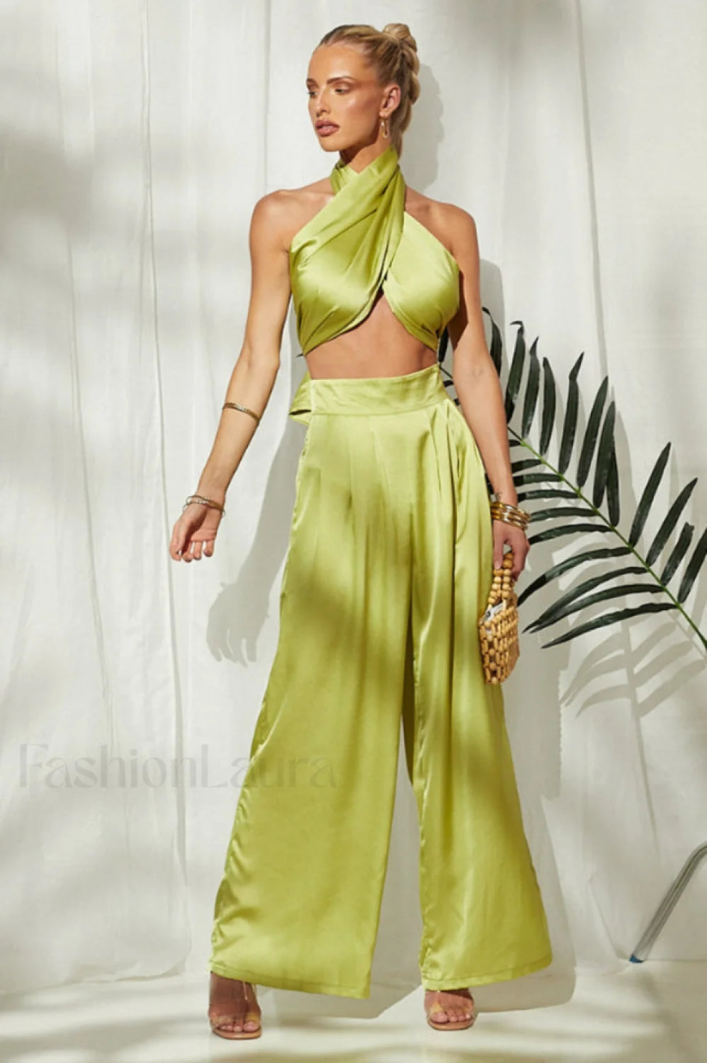 Wrap Me Up Charming Satin Pants Set Secondary image