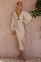 Wren Long Sleeve Charming Twist Maxi Dress