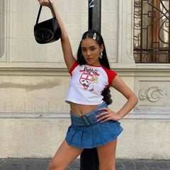 Y2K Bratz Cartoon Print Baby Tee