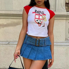 Y2K Bratz Cartoon Print Baby Tee