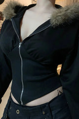 Y2K E girl Corset Hoodie