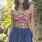 Y2K Floral Strapless Tube Top Vintage Aesthetic Crop Top color4 / S