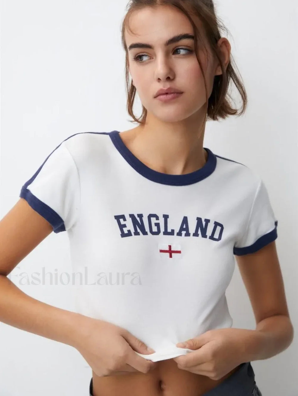 Y2k Gothic Harajuku Baby Tee 90s Letter Print T Shirt WHITE / S