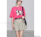 Y2K Gray Pleated Bowknot Skirt