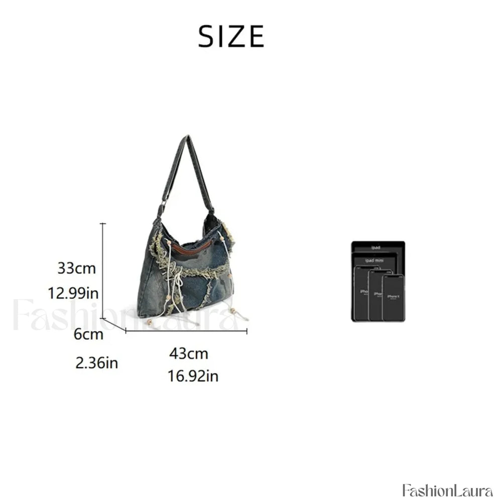 Y2K Harajuku Aesthetic Messenger Korean Gothic Vintage Denim Crossbody Bag