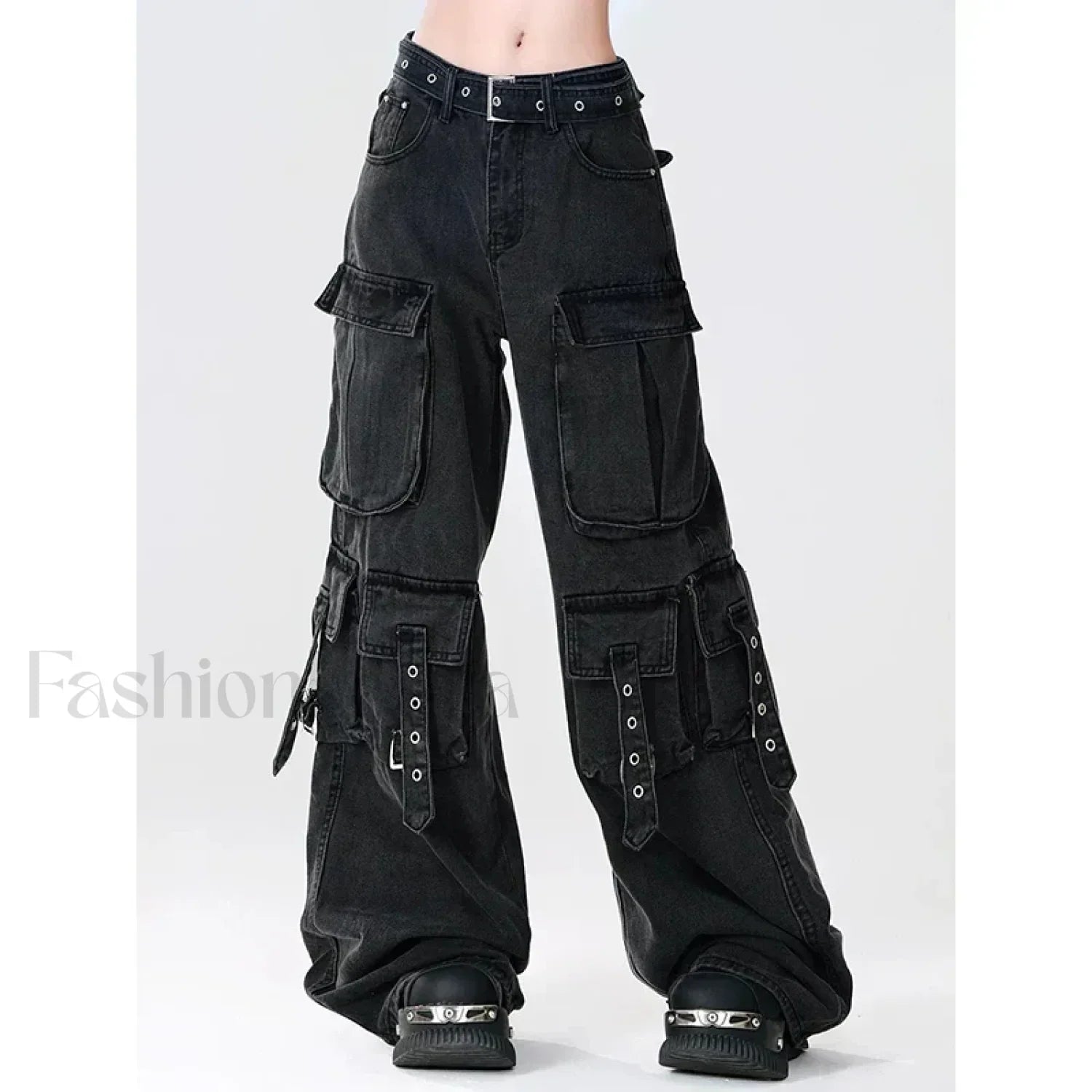 Y2K Japanese Cargo Pants for Halloween Gatherings Black / XS Main image