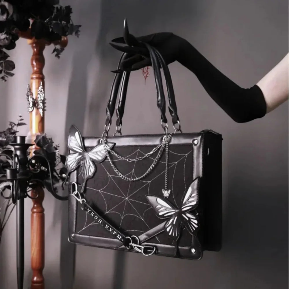 Y2K Labyrinth Butterfly Spider Chain DIY Transparent Lolita Gothic Bag