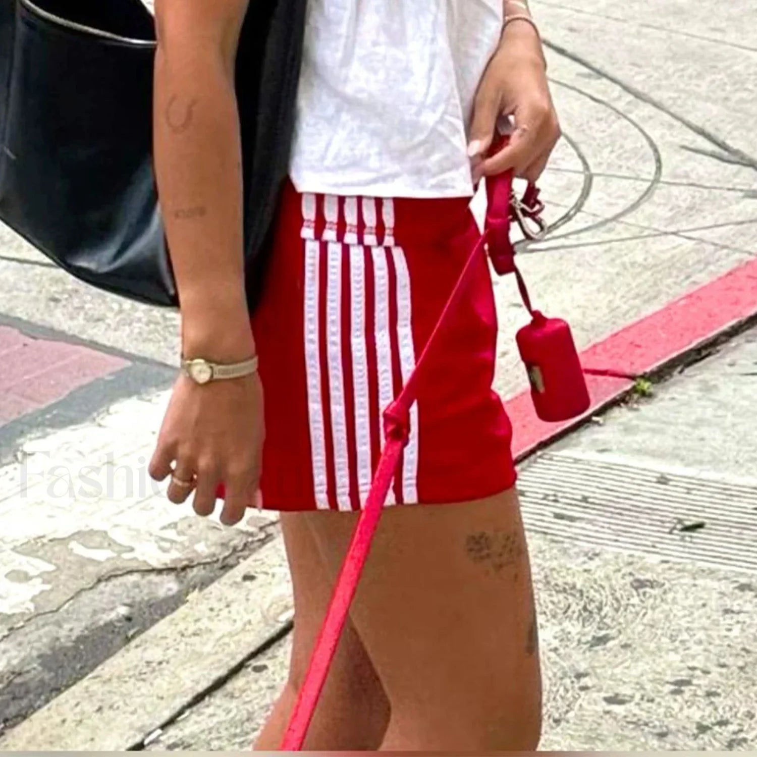 Y2K Retro Striped Patchwork Loose Elastic Waist Short Secondary image
