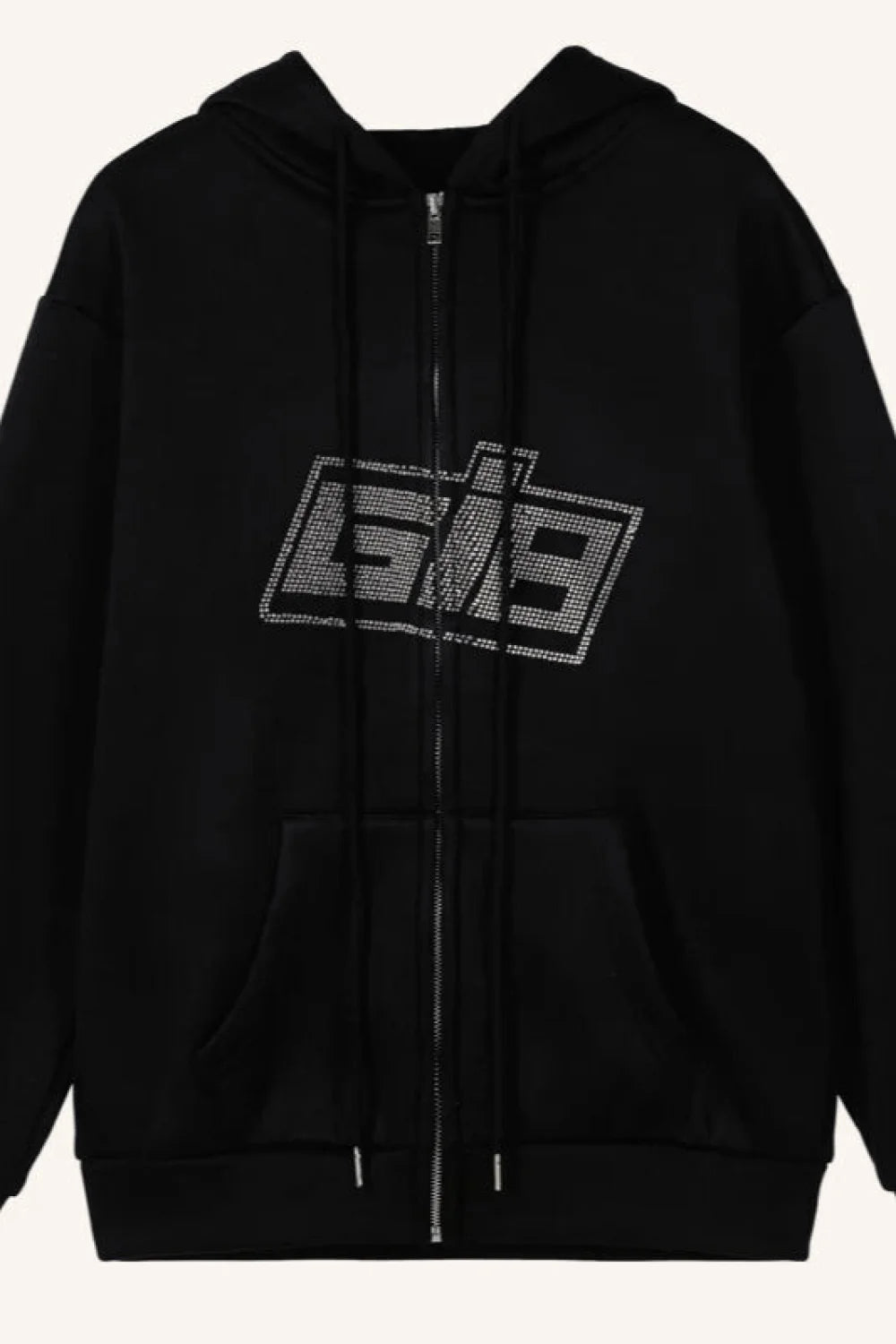 Y2K Rhinestone Zip Up Hoodie