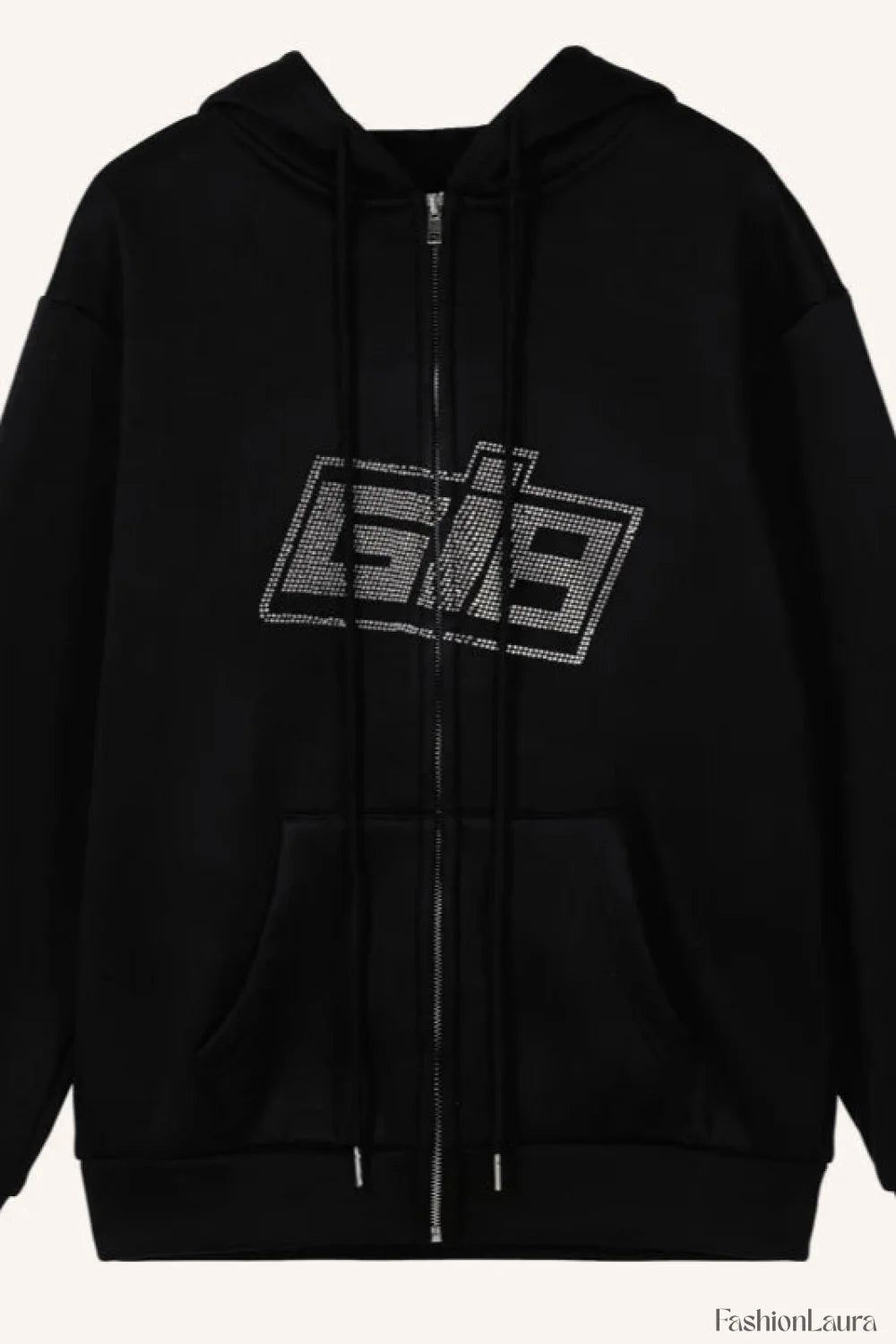 Y2K Rhinestone Zip Up Hoodie