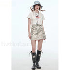 Y2K Ripped Pocket A Line Skirt