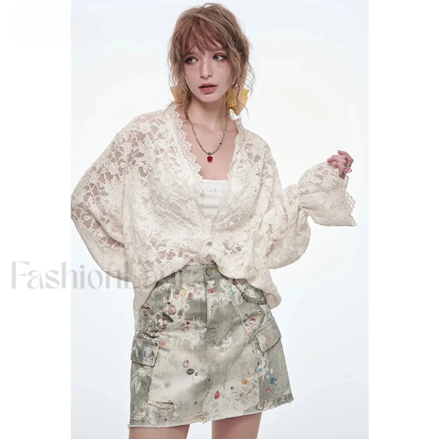 Y2K Ripped Pocket A-Line Skirt Secondary image