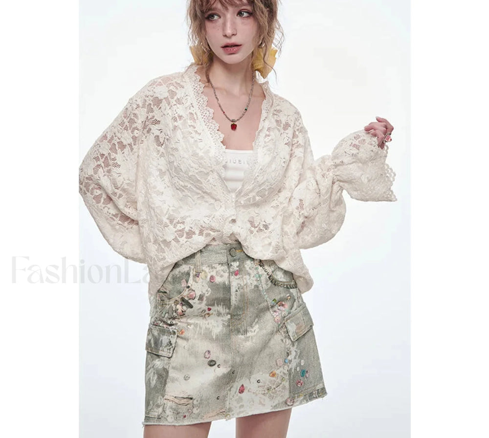 Y2K Ripped Pockets Mini Skirt