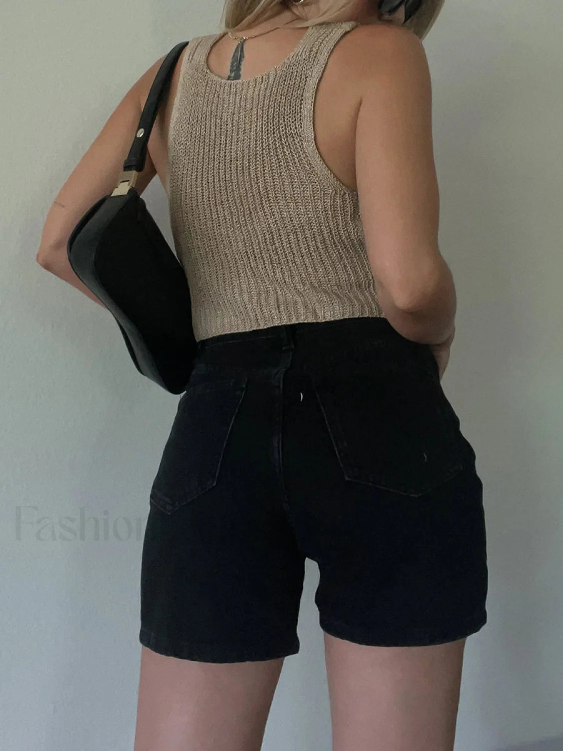 Y2K Sexy Casual Knitted V-Neck Sleeveless Crochet Crop Top Secondary image