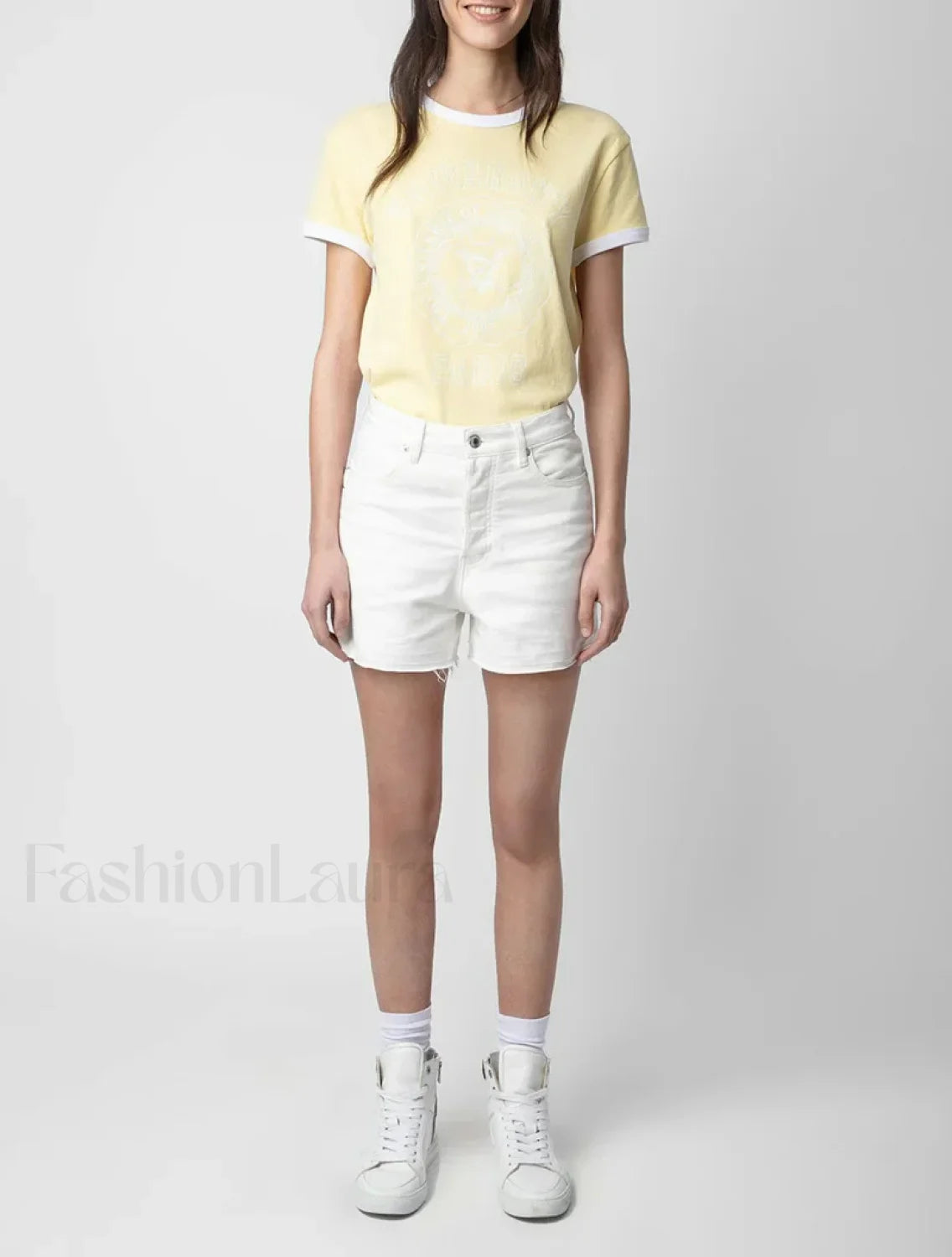 Yellow Contrast Color T-Shirt Secondary image