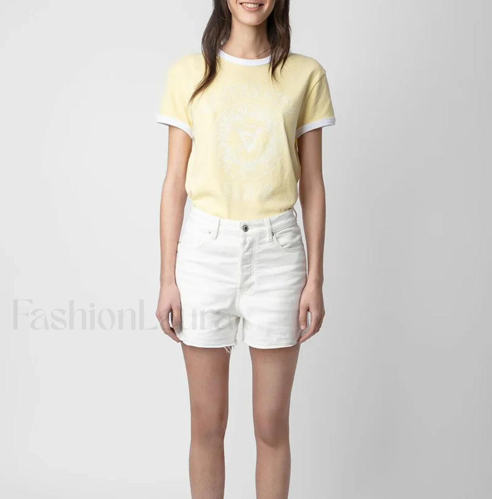 Yellow Contrast Color T Shirt