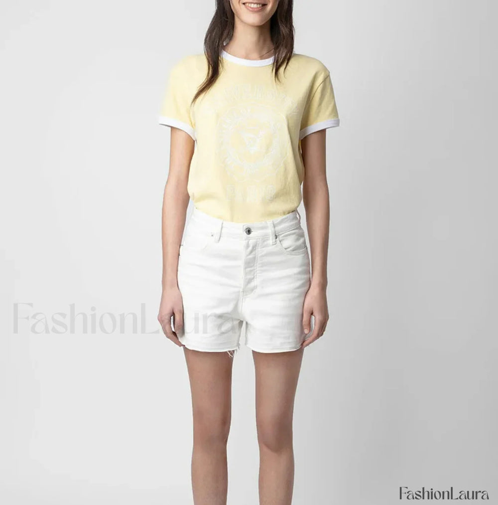Yellow Contrast Color T Shirt