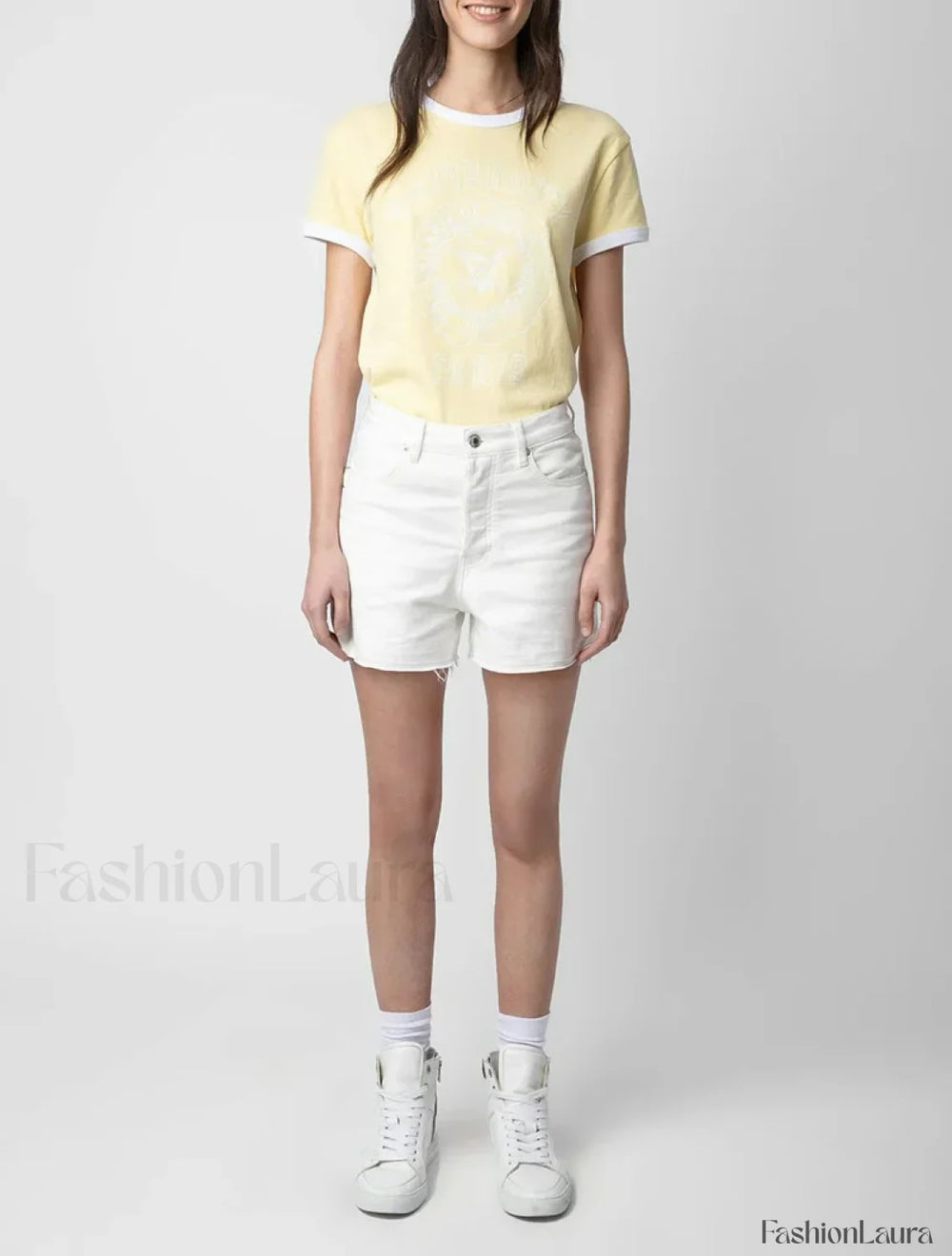 Yellow Contrast Color T Shirt