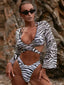Zebra Long Sleeve Three Piece Set zebra stripes / S