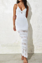 Zuri Maxi Stylish Cover Up Dress S / White