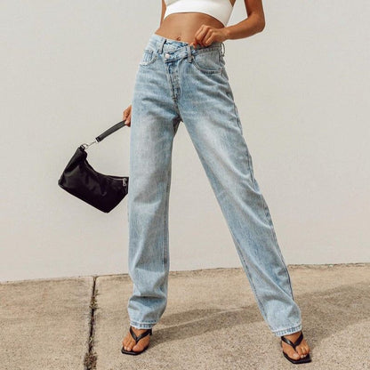 Rodeo Asymmetric Straight Leg Jeans