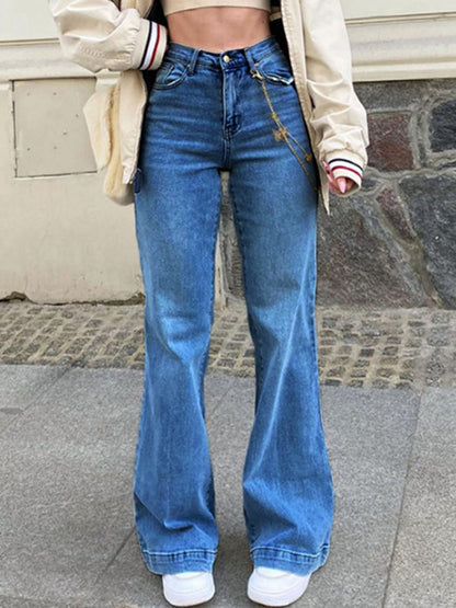 Mid Waist Washed Boyfriend Jeans