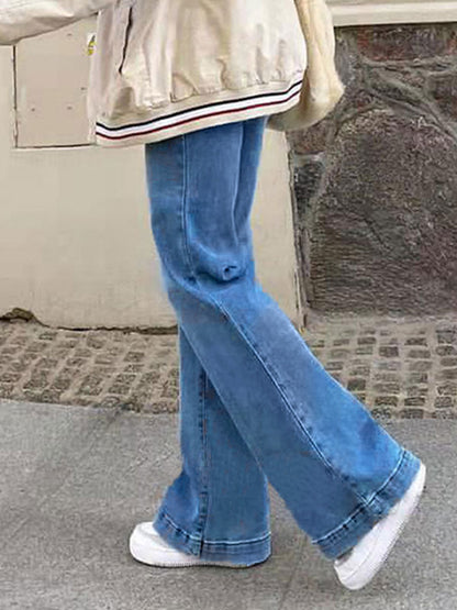 Mid Waist Washed Boyfriend Jeans