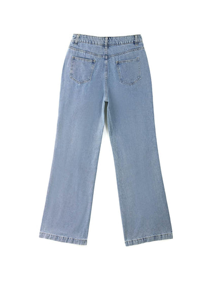 Mid Waist Washed Boyfriend Jeans