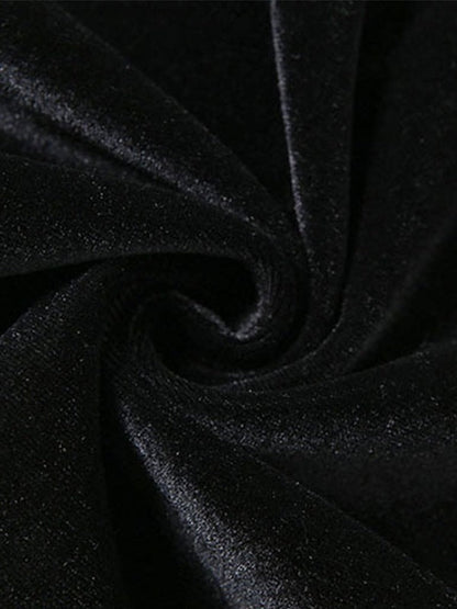 Sleeve Detail Strapless Black Mini Dress