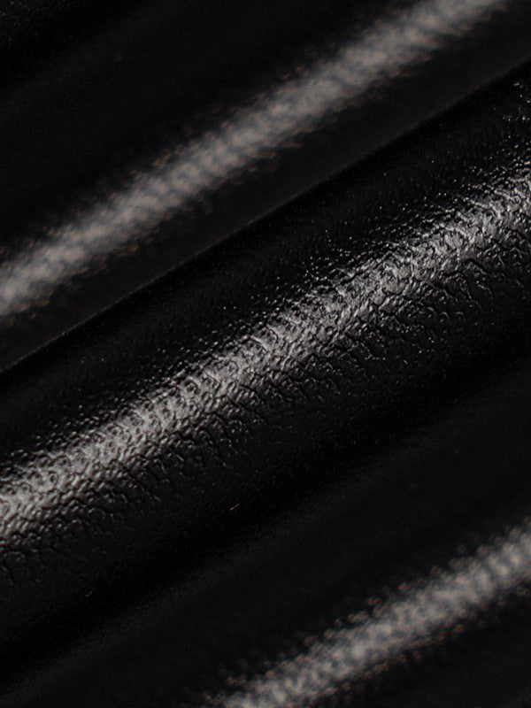 Strapless Black Faux Leather Mini Dress