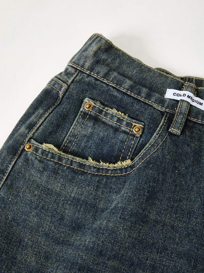 Dark Wash Vintage Baggy Boyfriend Jeans