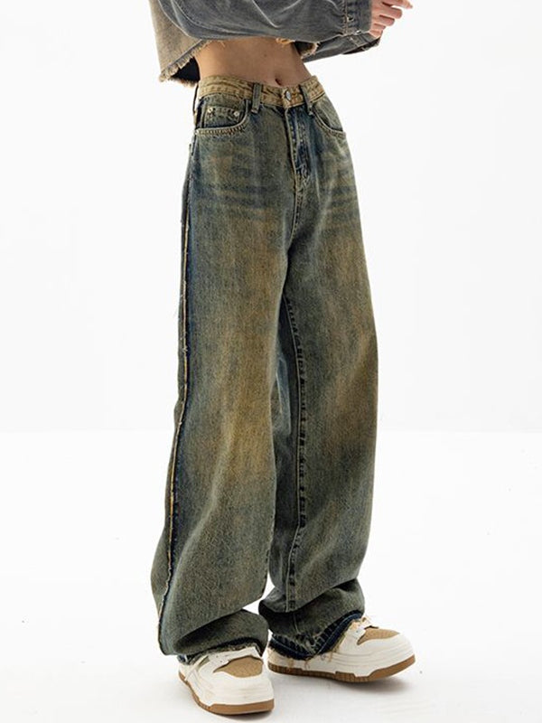 Vintage Wash Distressed Boyfriend Jeans