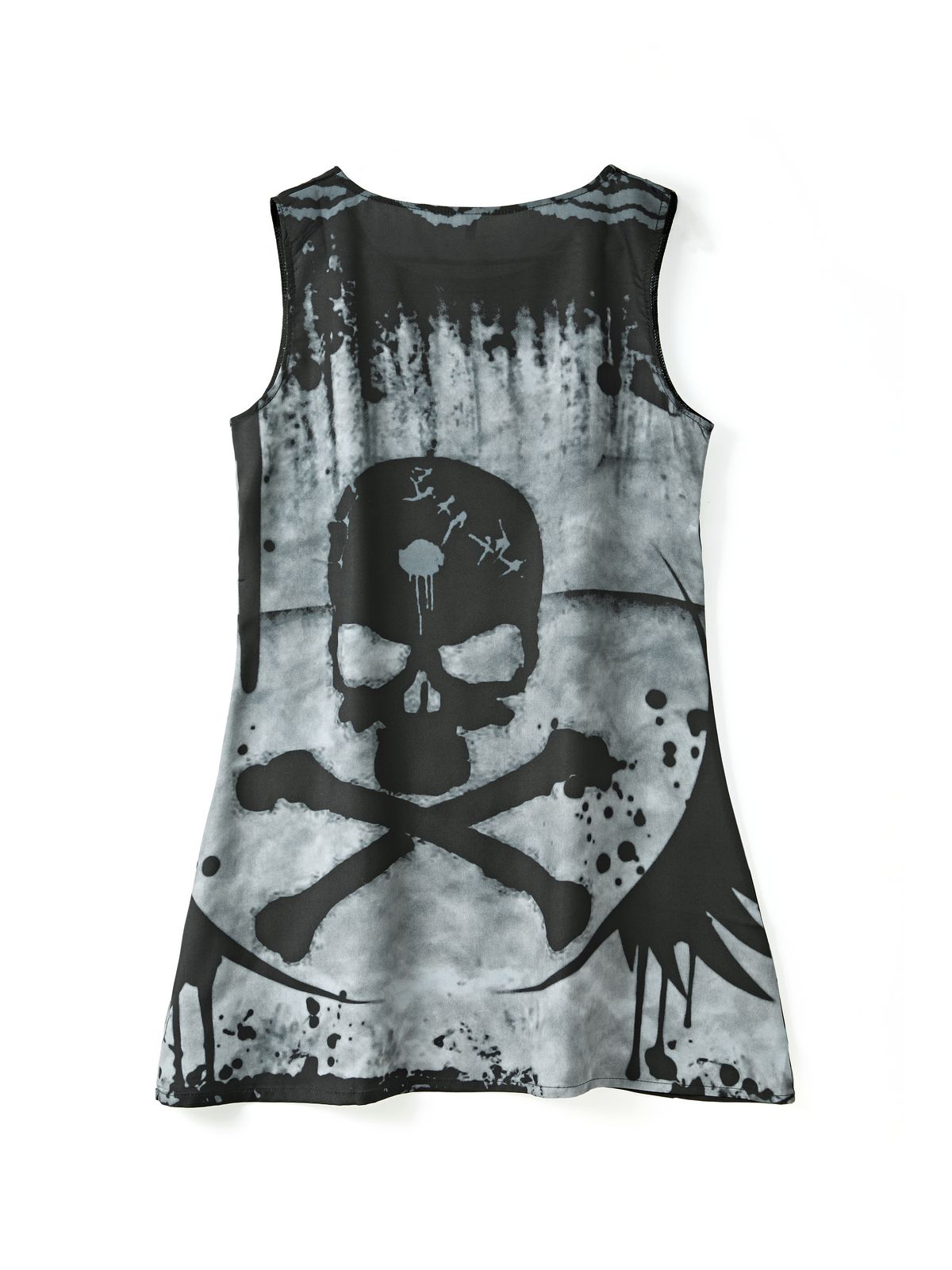 Splash Skull Sleeveless Mini Dress