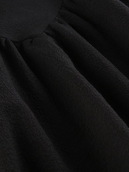 Black Puff Sleeve Corset Mini Dress