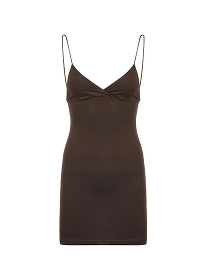 Vintage Brown Slip Mini Dress